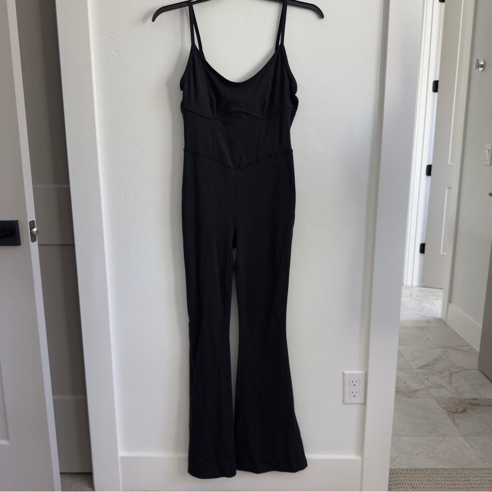 JoyLab Black Corset Flare Leg Jumpsuit Bodysuit Catsuit S - Picture 4 of 9